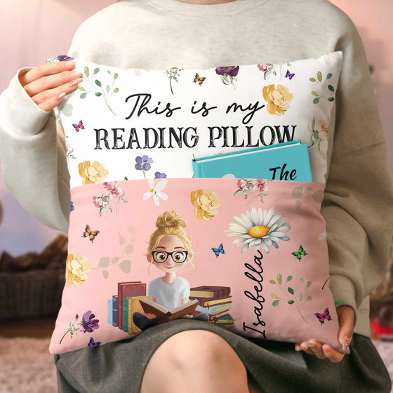 Birth Flower Book Lovers - Personalized Pocket Pillow (Insert Included) - Pawesome House