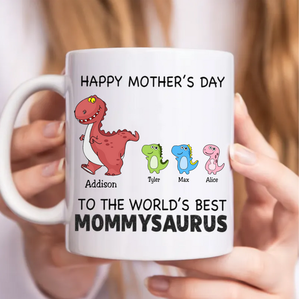 Bonne fête des mères au meilleur Mommysaurus du monde - Tasse personnalisée personnalisée