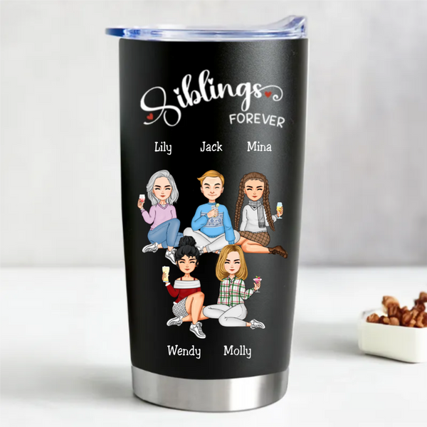 Siblings Forever - Personalized Tumbler - Meaningful Family Gift - Home Essentials, Personalized Drinkware, Thoughtful Present