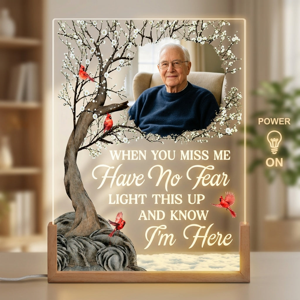 Personalized 3D LED Walnut Night Light – Custom Photo Memorial Gift for Loss of Mom & Dad - 4" x 6" 商品缩略图