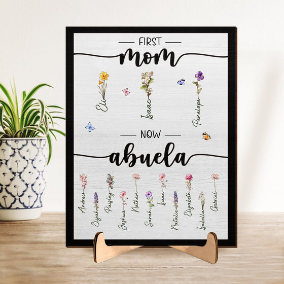 Gift to Grandma from Mom - Personalized Custom 2-Layered Wooden Plaque With Stand - Gift For Mom, Grandma - Pawesome House