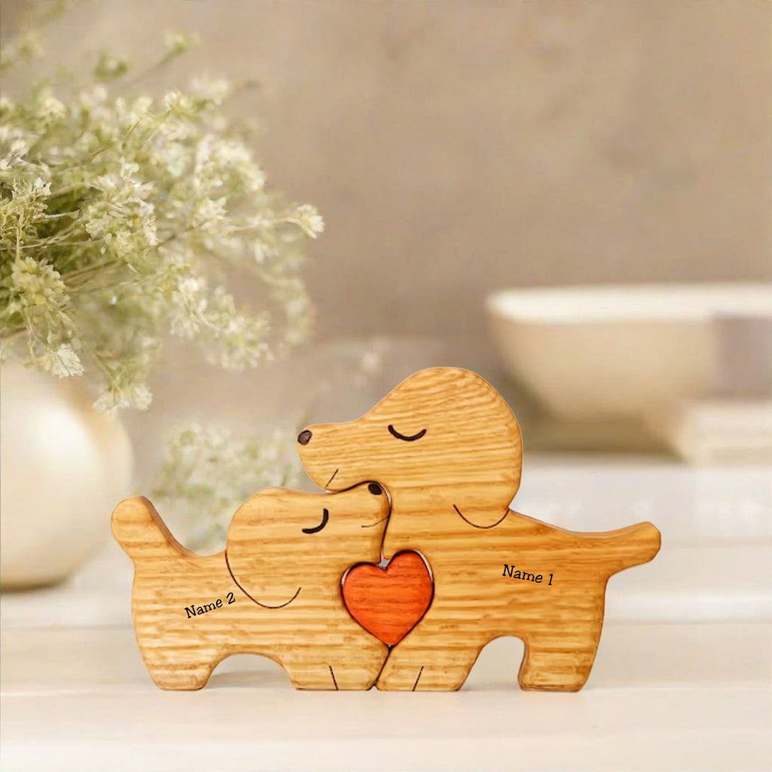 Wooden Couple Dogs Puzzle