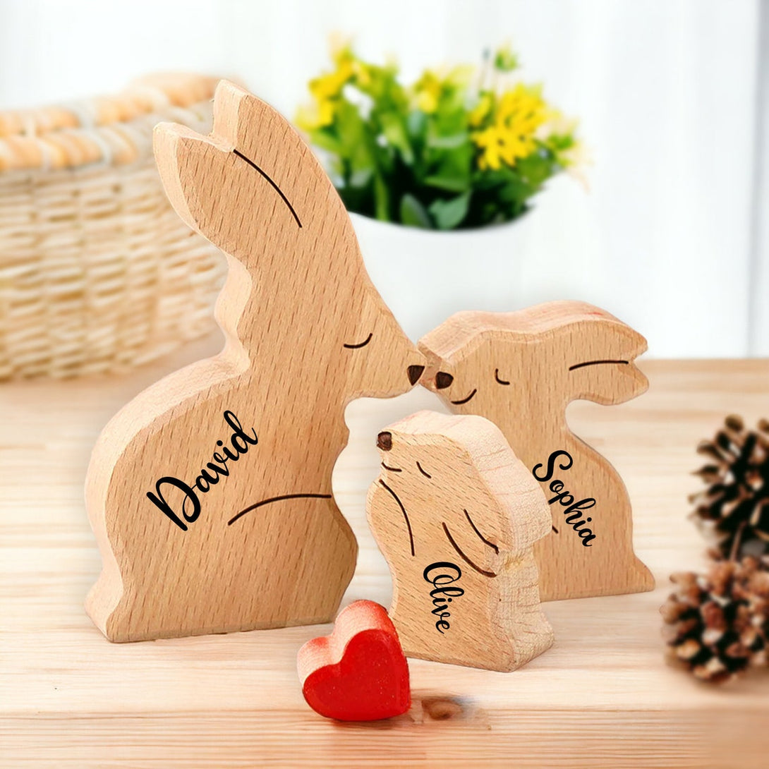 Wooden Hare Family Puzzle