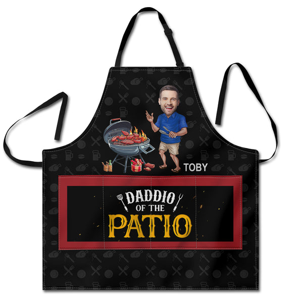 Father's Day Gift Daddio Of The Patio - Personalized Apron With Pocket