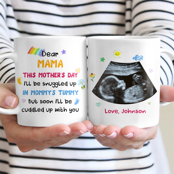Bébé échographie maman grand-mère - Cadeau personnalisé de tasse de première fête des mères