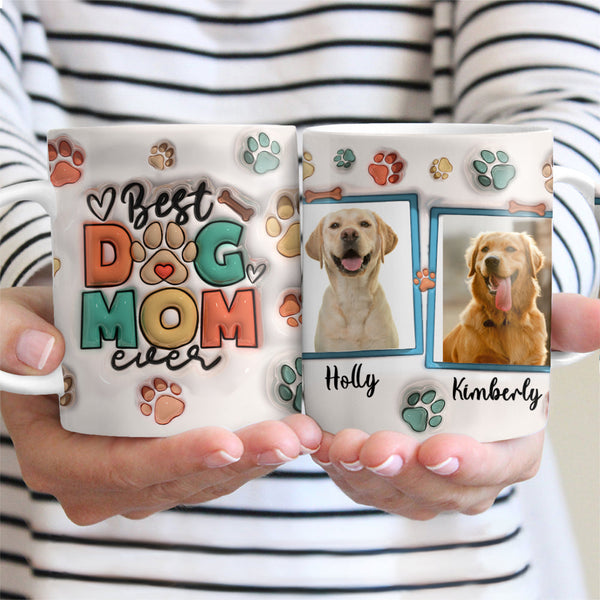 Custom Photo Dog & Cat Personalized Custom 3D Inflated Effect Printed Mug - Christmas Gift For Pet Owners, Pet Lovers
