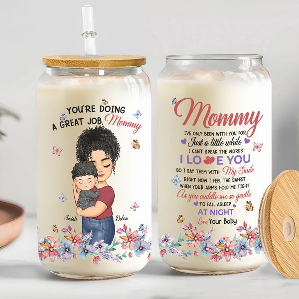 First Mother's Day Gift To Mommy Great -  Personalized Clear Glass Can