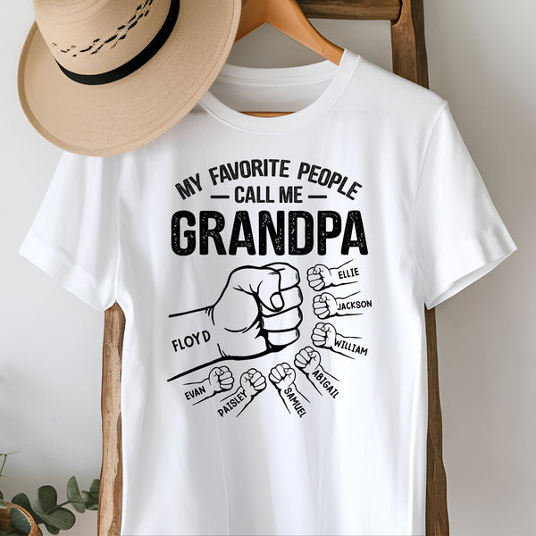 MY FAVORTE PEOPLE CALL ME GRANDPA - Father's Day, Birthday Gift For Grandpa - Personalized Custom Photo Shirt