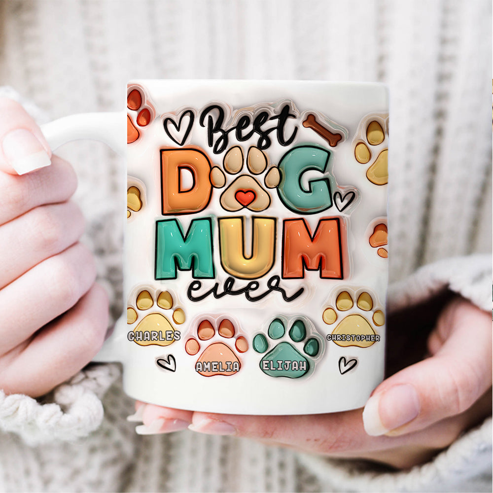 Best Dog Cat Mom / Dad Ever - Dog & Cat Personalized Custom 3D Inflated Effect Printed Mug - Christmas Gift For Pet Owners, Pet Lovers