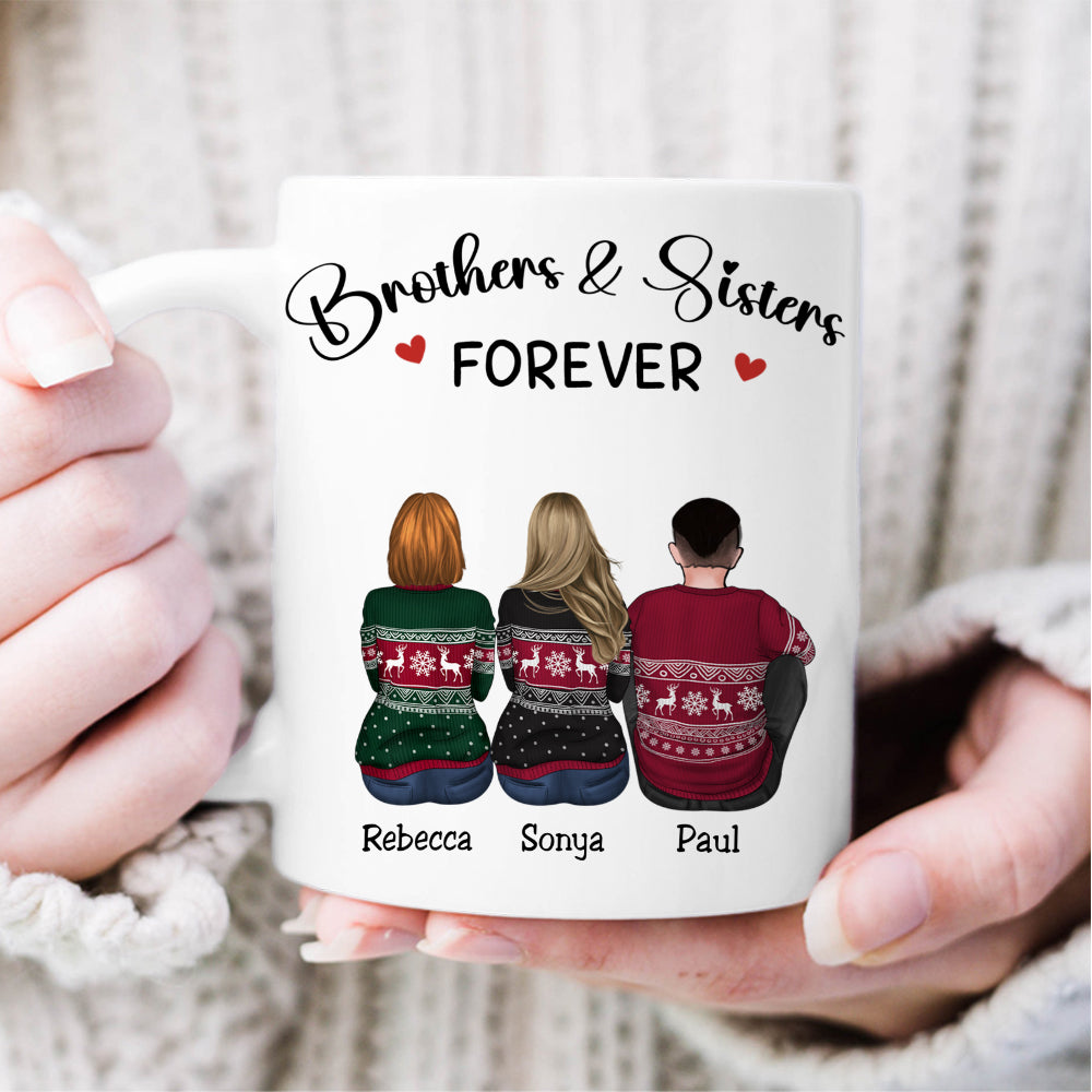 The Love Between Brothers And Sisters Is Forever - Personalized Mug - Family Gift