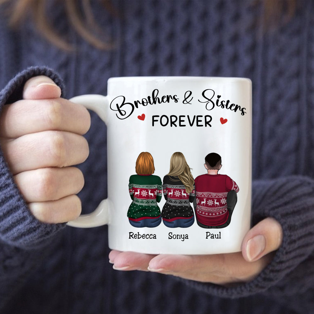 The Love Between Brothers And Sisters Is Forever - Personalized Mug - Family Gift