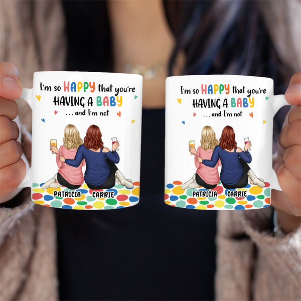 Cadeau pour la nouvelle maman Bestie - Tasse blanche personnalisée bord à bord