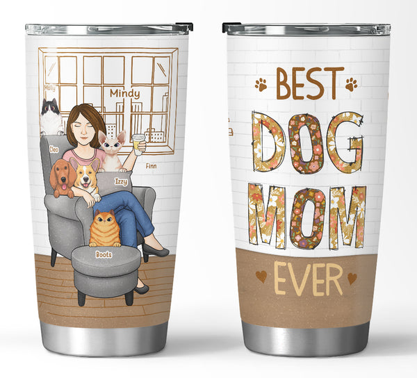 World's Best Fur Mom - Dog & Cat Personalized Custom 20oz Tumbler - Perfect Mother's Day or Birthday Gift For Pet Owners and Pet Lovers