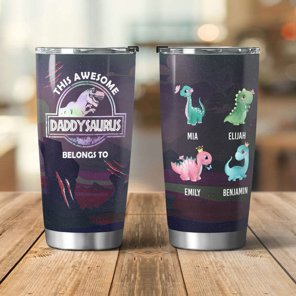 This Awesome Dad Belongs To - Personalized 20oz Tumbler - Perfect Father's Day Gift for Dad