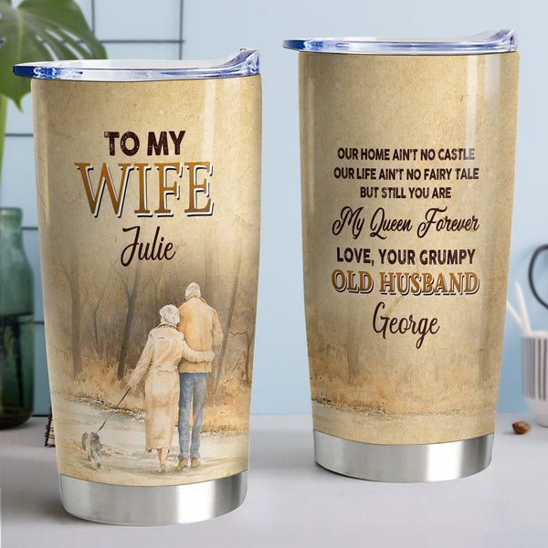 My Queen Forever - Personalized 20oz Tumbler - Perfect Gift for Your Wife on Anniversary, Birthday, or Valentine's Day