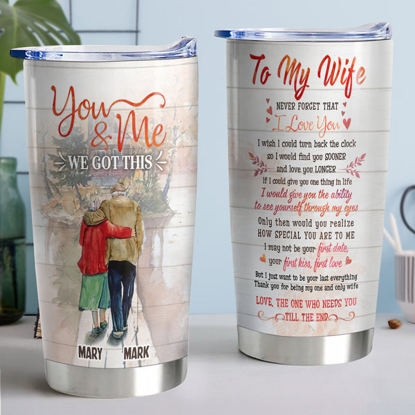 Never Forget That I Love You - Personalized 20oz Tumbler - Perfect Gift for Your Wife on Anniversary, Birthday, Valentine's Day, or Mother's Day