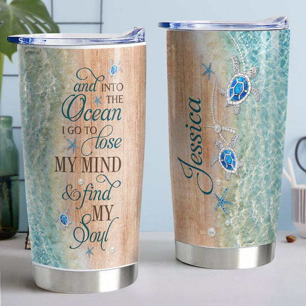 Into The Ocean I Go - Personalisierter 20oz-Becher - Perfektes Geschenk für Strandliebhaber