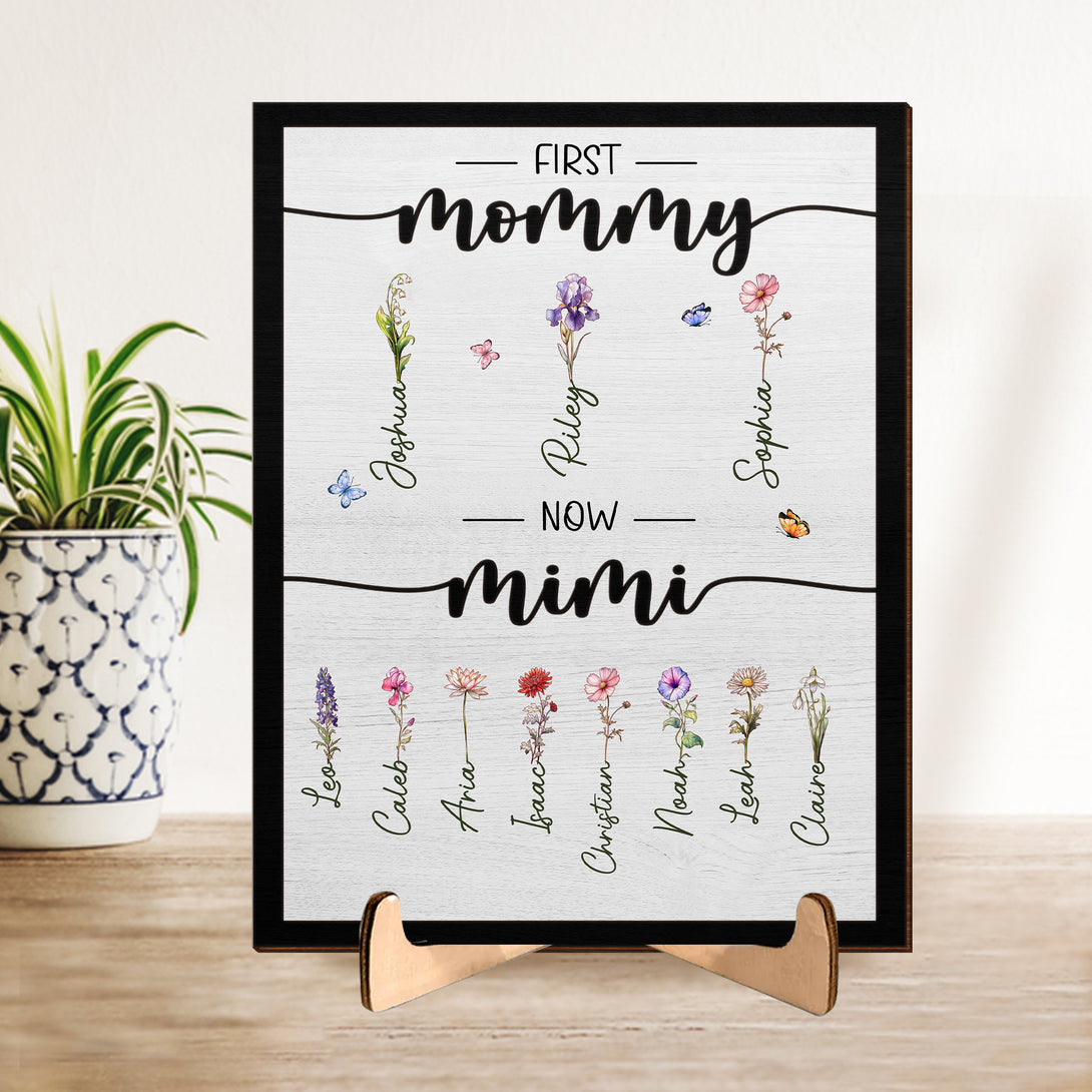 Gift to Grandma from Mom - Personalized Custom 2-Layered Wooden Plaque With Stand - Housewarming Gift For Mom, Grandma