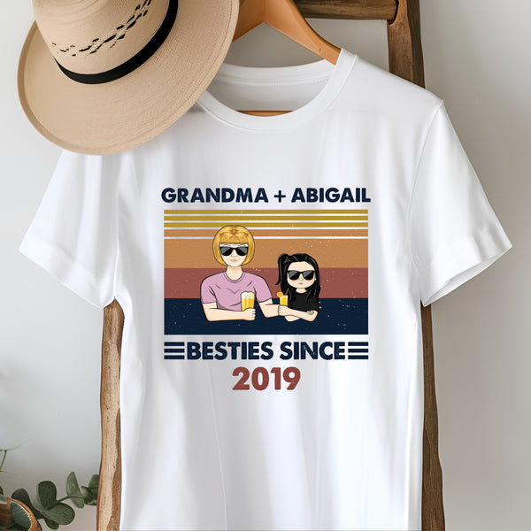 Grandpa Grandma & Grandkids Besties Since - Gift For Grandparents, Gift For Parents - Personalized Custom Shirt