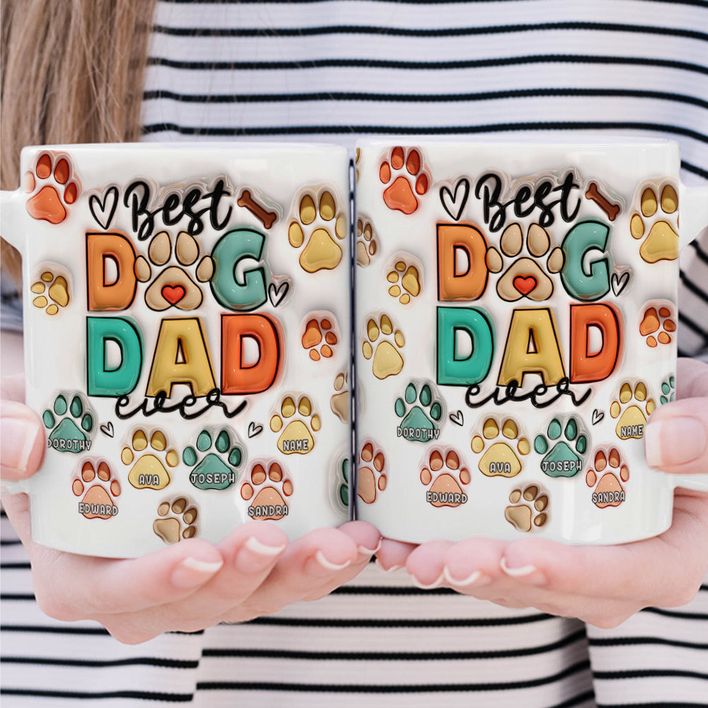 Best Dog Cat Mom / Dad Ever - Dog & Cat Personalized Custom 3D Inflated Effect Printed Mug - Christmas Gift For Pet Owners, Pet Lovers