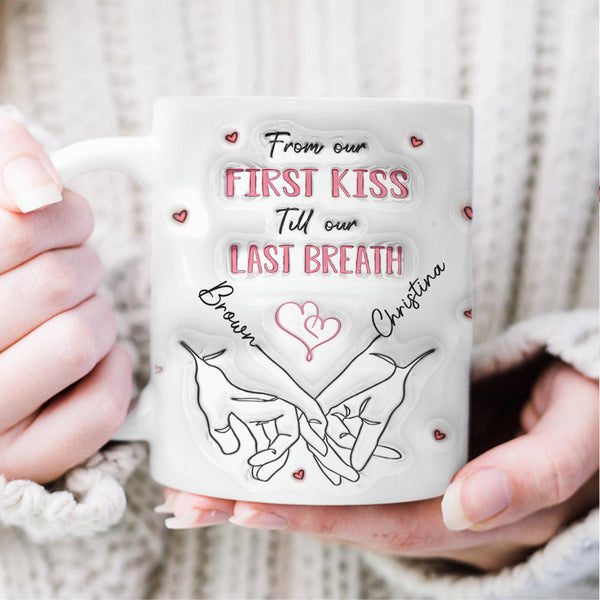 Forever Yours – Personalisierte Tasse mit Akzent für Paare – Geschenk für Ehemann, Ehefrau, Jahrestag