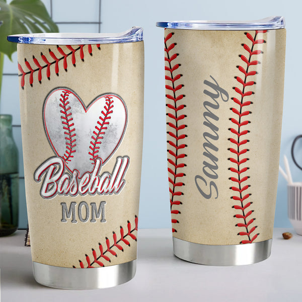 Baseball Mom - Tumbler personnalisé de 20 oz - Cadeau parfait pour la fête des mères ou un anniversaire pour les mamans sportives