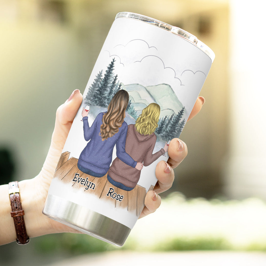 I'd Walk Through Fire For You Sisters - Personalized Tumbler