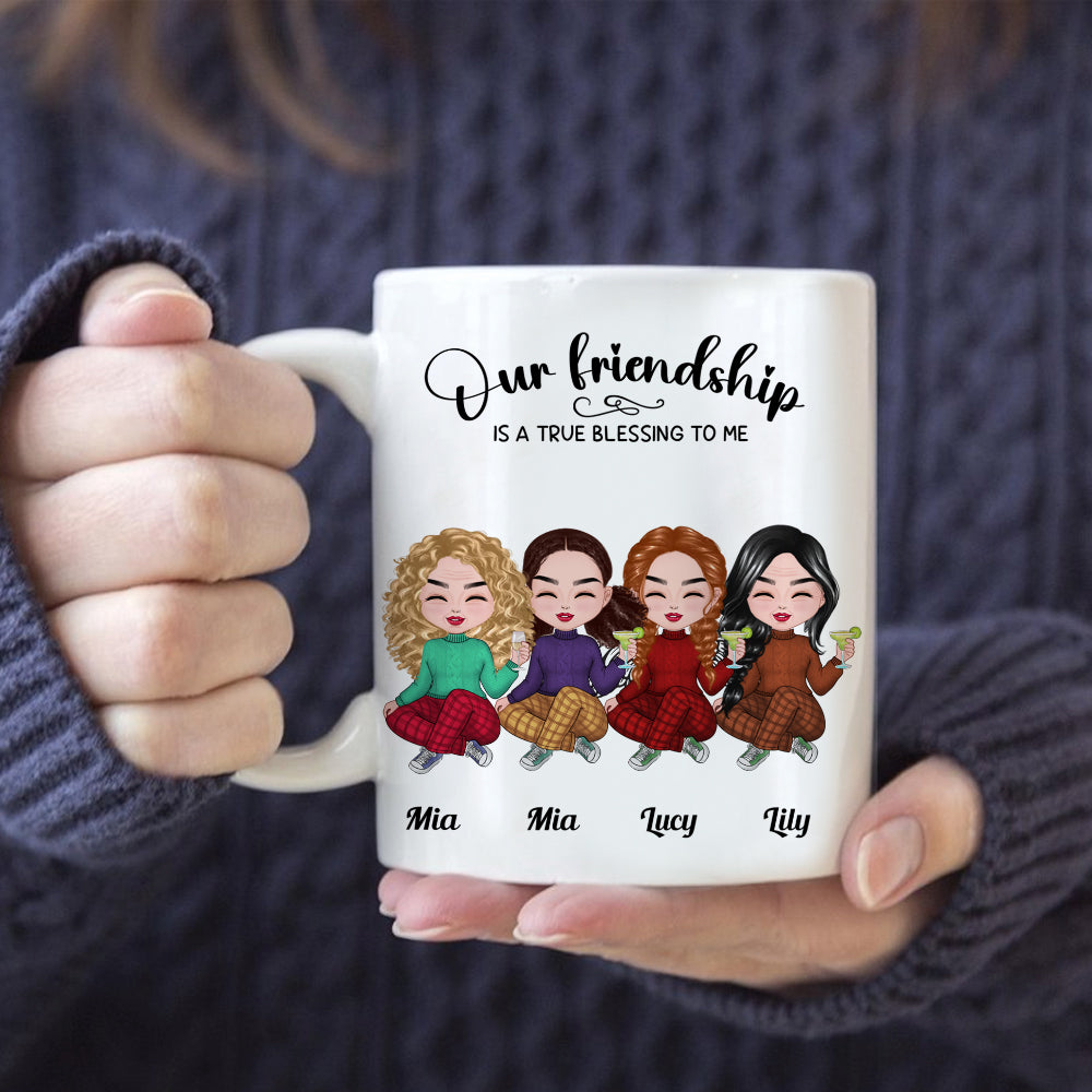 Our Friendship Is A True Blessing To Me - Personalized Custom Mug