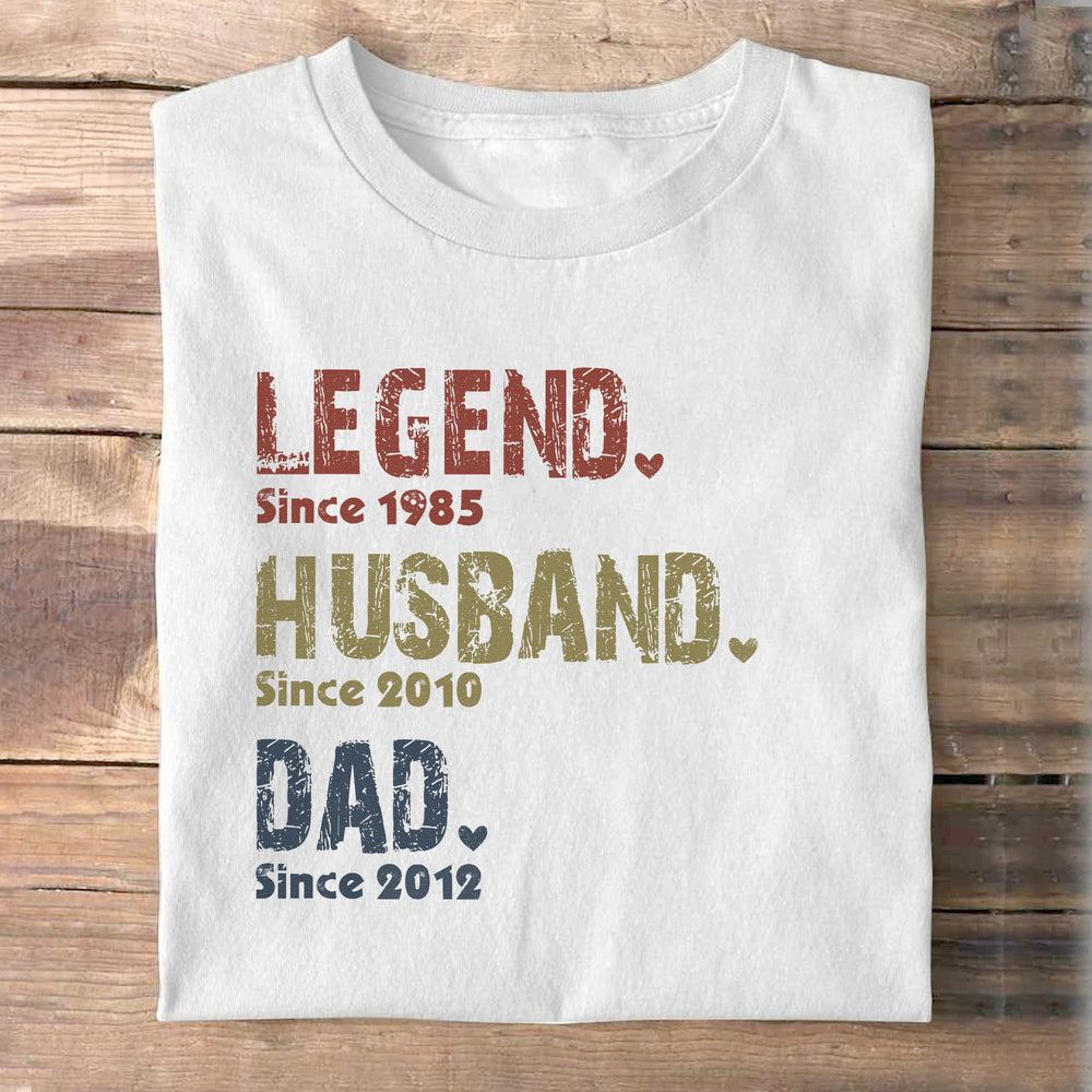 Legend, Husband, Dad And Papa Since Family Personalized Custom