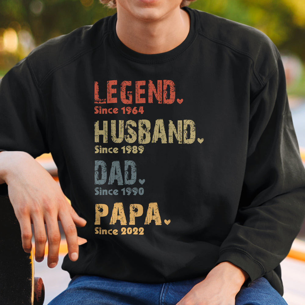 Legend, Husband, Dad And Papa Since Family Personalized Custom