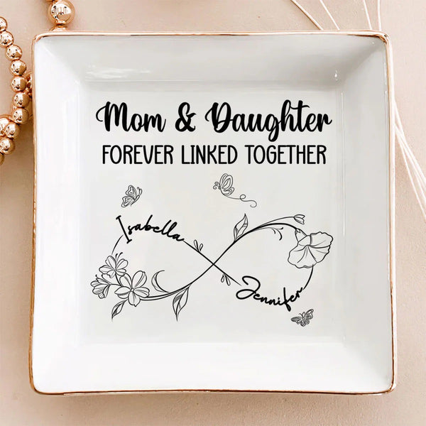 Mom And Daughter Forever Linked Together - Personalized Custom Jewelry