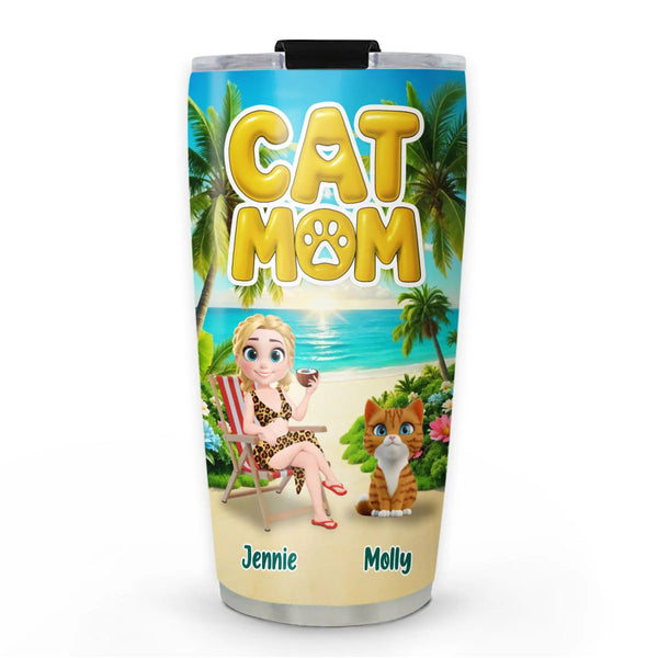 Mach mich glücklich – Geschenk für Mutter – personalisierter 40oz-Becher mit Strohhalm und Deckel