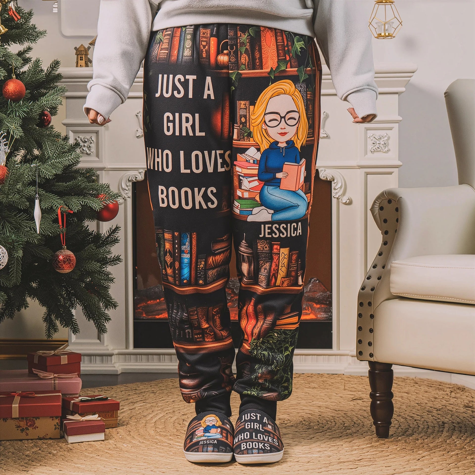 Just A Girl Who Loves Books - Personalized Sweatpants - S 商品缩略图