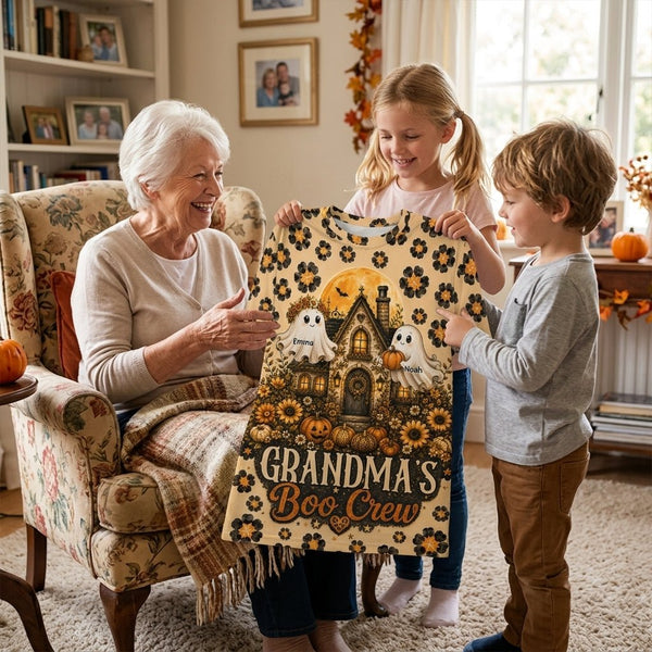 Personalized Grandma’s Boo Crew Shirt – Leopard Print Halloween Gift - Pawesome House