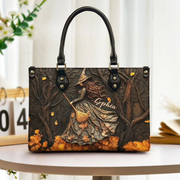 Spooky Witch Art Print - Personalized Leather Bag - Pawesome House