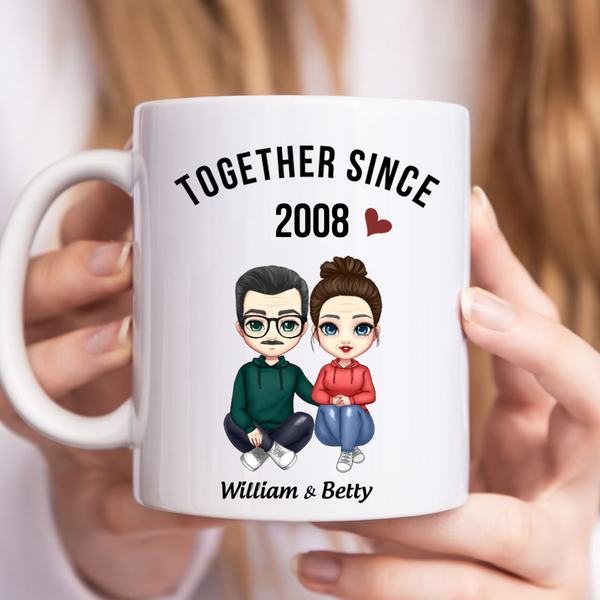 Together Since - Anniversary, Valentine's Day Gift For Spouse, Husband, Wife, Lovers, Girlfriend, Boyfriend - Personalized Mug
