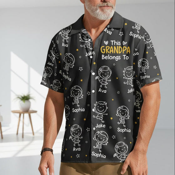 This Grandpa Belongs To Doodle - Personalized “Grandpa of Doodle” Hawaiian Shirt（10+ Kids Version） - Pawesome House