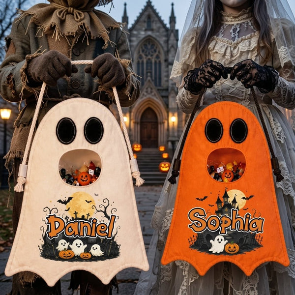 Too Cute To Spook Ghost Bag – Personalized Halloween Gift for Kids - Pawesome House