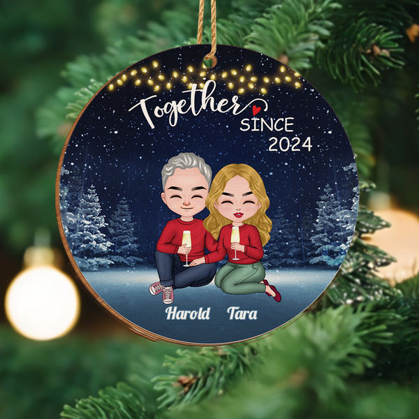 We Are Together - Personalized Couple Wood Ornament